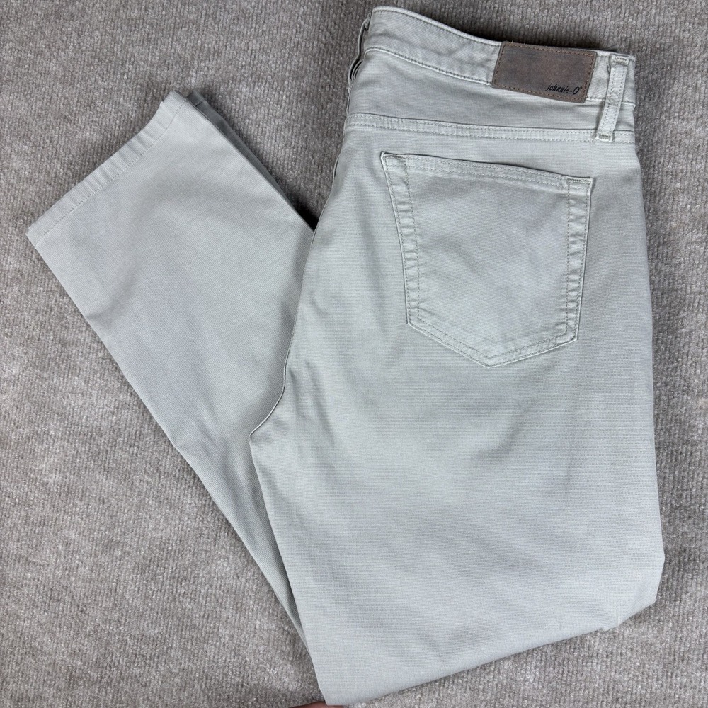 Johnnie-O 35x32 Light Gray Stretch 5 Pocket Pants Mens Straight Casual Golf